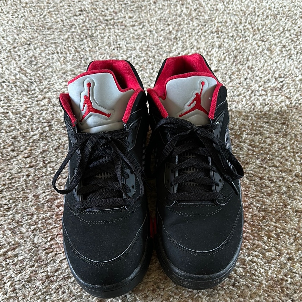 Jordan Black and Red Basketball Sneakers